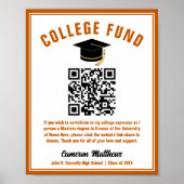 Oranje QR-code van het Afstuderen College Fund Poster (Voorkant)