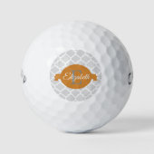 Oranje Quatrefoil - Aangepaste Golf Balls Golfballen (Voorkant)