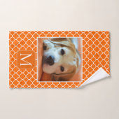 Oranje Quatrefoil diy Photo Design Bad Handdoek (Handdoek)