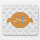 Oranje Quatrefoil - Gepersonaliseerde Muismat (Voorkant)