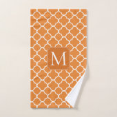 Oranje Quatrefoil - Monogram Bad Handdoek (Handdoek)
