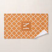 Oranje Quatrefoil - Monogram Bad Handdoek (Handdoek)