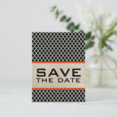 Oranje Quatrefoil sparen het Briefkaart van de Dat (Staand voorkant)