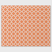 Oranje Quatrefoil Trellis Pattern Wrapping Paper Cadeaupapier (Vlak)