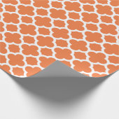 Oranje Quatrefoil Trellis Pattern Wrapping Paper Cadeaupapier (Hoek)