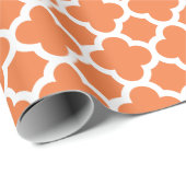 Oranje Quatrefoil Trellis Pattern Wrapping Paper Cadeaupapier (Rol Hoek)