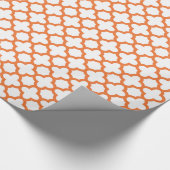 Oranje Quatrefoliepatroon Cadeaupapier (Hoek)