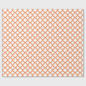 Oranje Quatrefoliepatroon Cadeaupapier (Vlak)