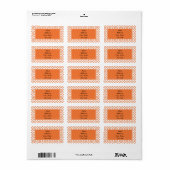 Oranje Quatrefoliepatroon Etiket (Full Sheet)