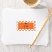 Oranje Quatrefoliepatroon Etiket (Insitu)
