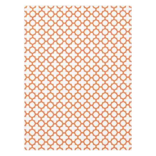 Oranje Quatrefoliepatroon Tafelkleed (Voorkant)