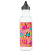 Oranje quilt Block Art Waterfles (Rechts)