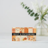 Oranje Quilt Patchwork Handgemaakte Kleding Visitekaartje (Staand voorkant)