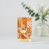 Oranje Quilt Patchwork Handgemaakte Kleding  Visitekaartje (Staand voorkant)