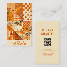 Oranje Quilt Patchwork Handgemaakte Kleding  Visitekaartje