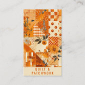 Oranje Quilt Patchwork Handgemaakte Kleding  Visitekaartje (Voorkant)