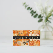 Oranje Quilt Patchwork Handgemaakte Kleding Visitekaartje (Staand voorkant)
