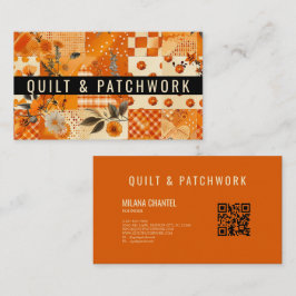 Oranje Quilt Patchwork Handgemaakte Kleding  Visitekaartje