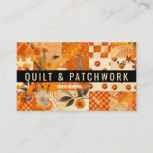 Oranje Quilt Patchwork Handgemaakte Kleding Visitekaartje (Voorkant)