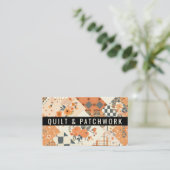 Oranje Quilt Patchwork Handgemaakte Kleding Visitekaartje (Staand voorkant)
