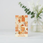 Oranje Quilt Patchwork Handgemaakte Kleding  Visitekaartje (Staand voorkant)