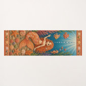 Oranje Quilty Zeemeermin Yogamat (Achterkant (horizontaal))