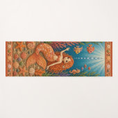 Oranje Quilty Zeemeermin Yogamat (Voorkant (horizontaal))
