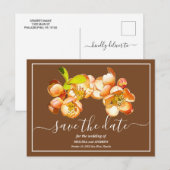 Oranje Quince Brown achtergrond bespaart de datum Briefkaart (Voorkant / Achterkant)