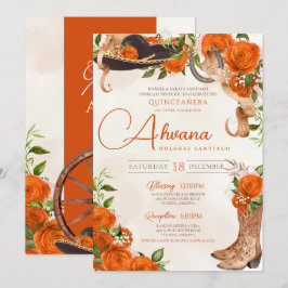 Oranje Quinceanera Charro Western Roos Kaart