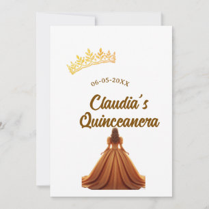 Oranje quinceanera prinses kroon verjaardag naam d kaart