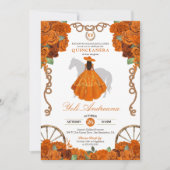 Oranje Quinceanera Westerne Charro Kaart (Voorkant)