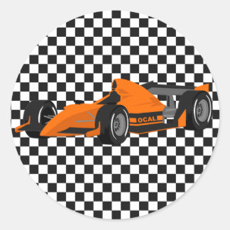 Oranje Race Auto Verjaardag Sticker