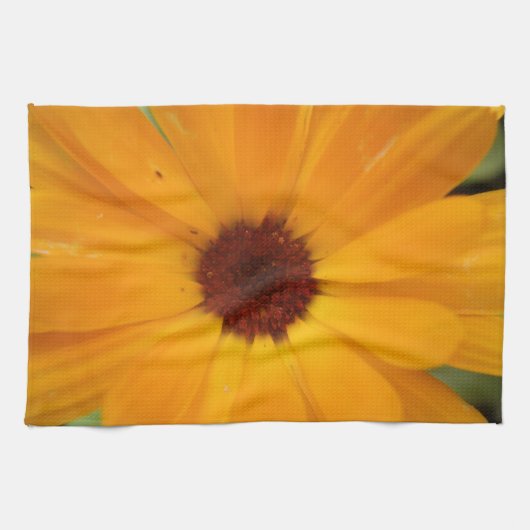 Oranje Rain Daisy Kitchen Towel Theedoek (Horizontaal)