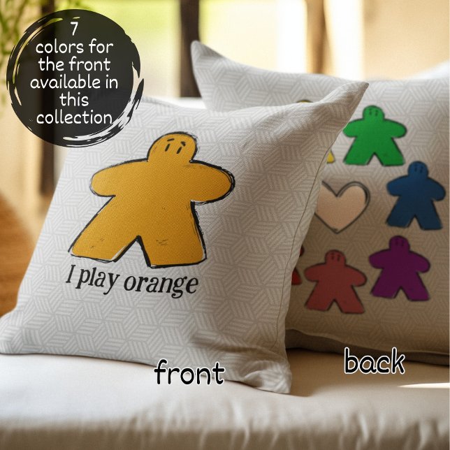 Oranje Rainbow Meeple Board Game Liefde Kussen (Creator heeft geüpload)