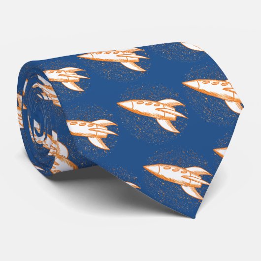 Oranje Raket Stropdas (Opgerold)