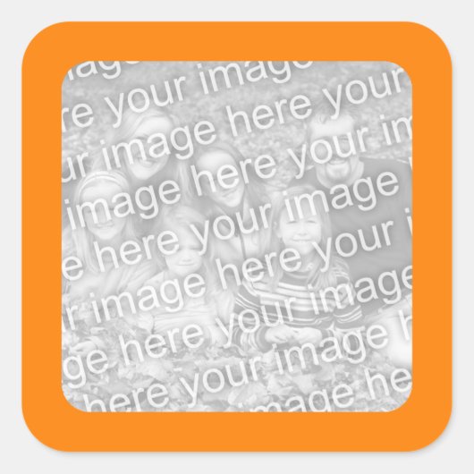 Oranje Rand Foto Vierkante Sticker (Voorkant)