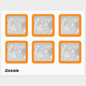 Oranje Rand Foto Vierkante Sticker (Vel)