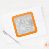 Oranje Rand Foto Vierkante Sticker (Envelop)