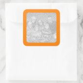 Oranje Rand Foto Vierkante Sticker (Tas)