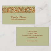 Oranje rand wervelkolom op elke kleur visitekaartje (Voorkant / Achterkant)