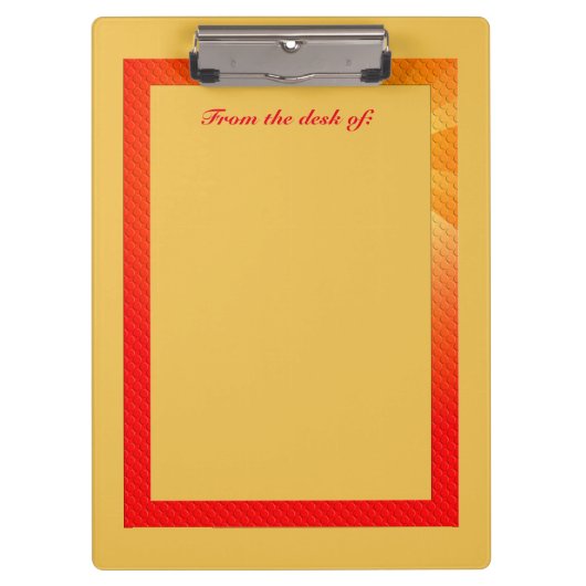 Oranje randklembord klembord (Voorkant)