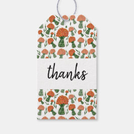 Oranje Ranunculus Bloemen Waterverf Cadeaulabel