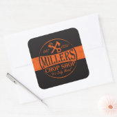 Oranje rattenstaafjes Logo Vierkante Sticker (Envelop)