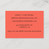 Oranje Red Art Teacher Tutor Educator Art Class Visitekaartje (Achterkant)