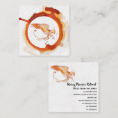 *~* Oranje Red Burgundy Phoenix Ring of Fire Vierkante Visitekaartje (Voorkant / Achterkant)