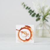 *~* Oranje Red Burgundy Phoenix Ring of Fire Vierkante Visitekaartje (Staand voorkant)