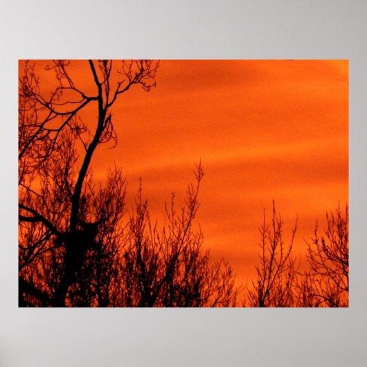 Oranje Red Early Sunrise in het Poster Kansas (Voorkant)