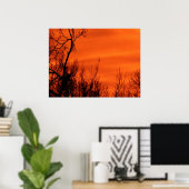 Oranje Red Early Sunrise in het Poster Kansas (Thuiskantoor)