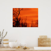 Oranje Red Early Sunrise in het Poster Kansas (Keuken)