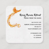 *~* Oranje Red Flame Phoenix Ring of Fire Black Vierkante Visitekaartje (Achterkant)